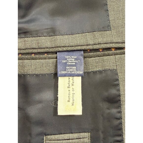 J.Crew Men's Ludlow Tollegno 1900 Italian Wool Blazer Sport Coat Gray Size 38R - Picture 11 of 16